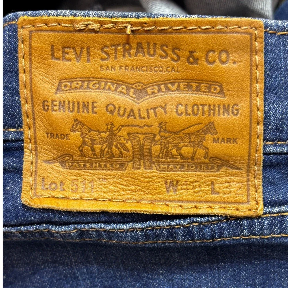 Levis Premium 511 Slim Fit Dark Wash Blue Denim Jeans Mens W40 L32